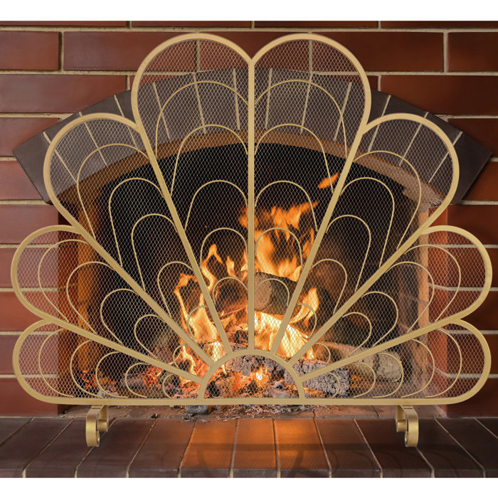 Mercer41 Peacock Feather Shaped Fireplace Screen Wayfair